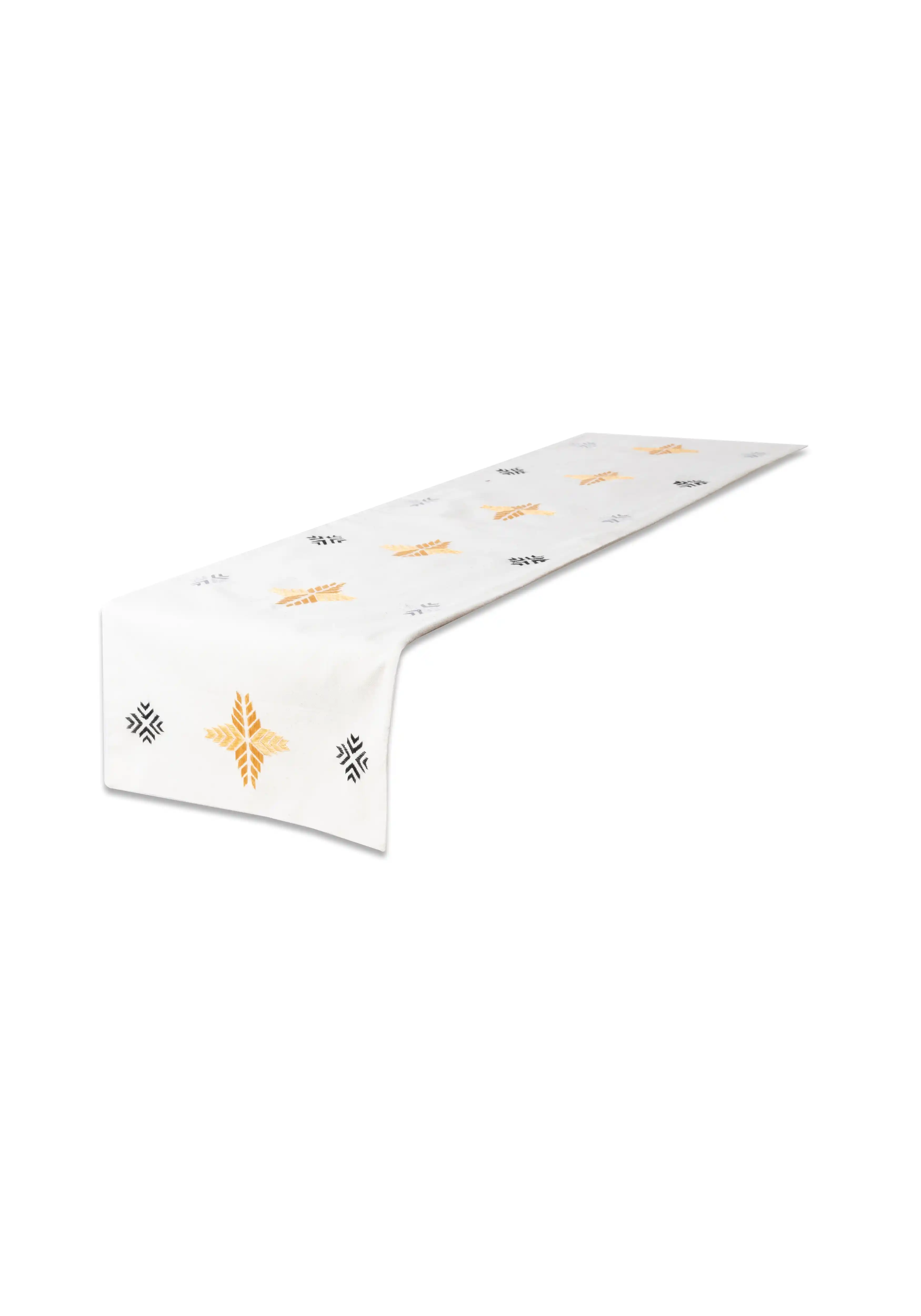 Hand Embroidered Table Runner White
