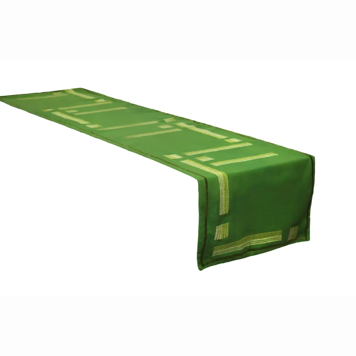 Hand Embroidered Table runner Green