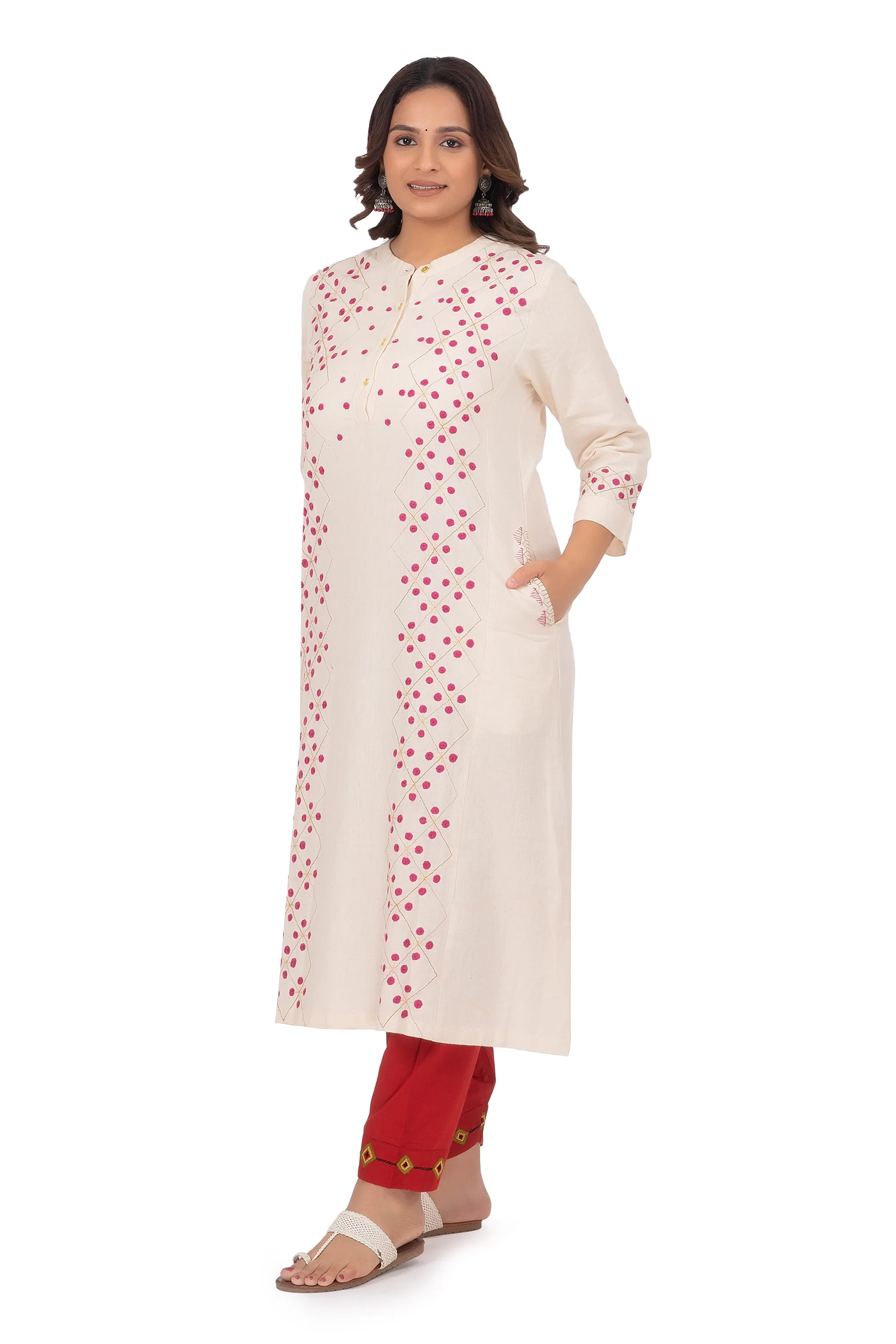 Hand Embroidery Kurta Bone