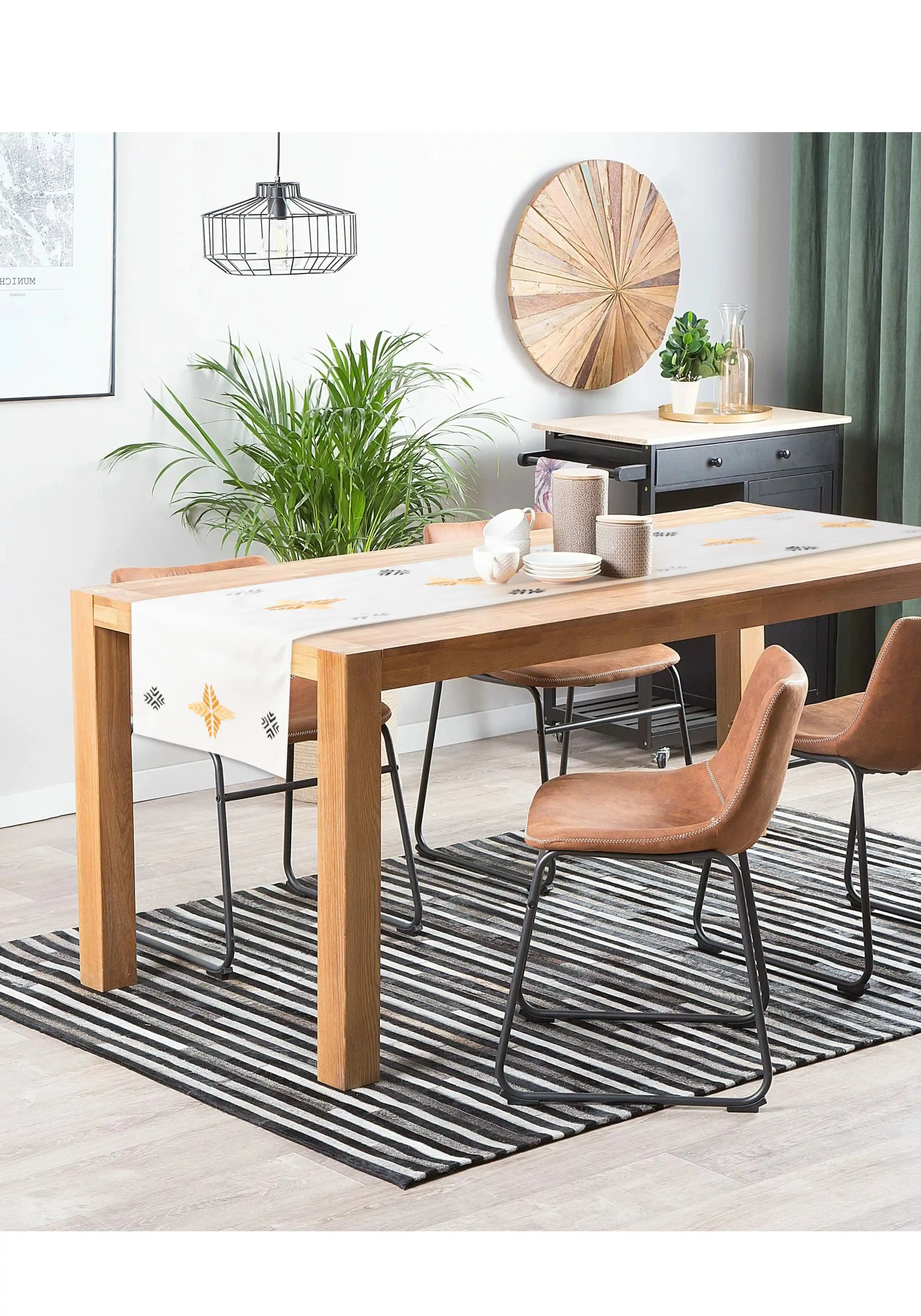 Hand Embroidered Table Runner White